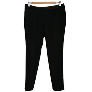 MARC CAIN Black Raw Hems Classic Casual Cotton Stretch Trouser Pants Size 8